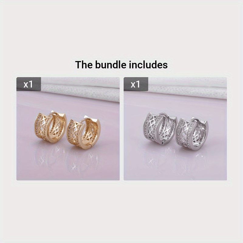 2pcs New Style Hoop Earrings Set for Men and Women